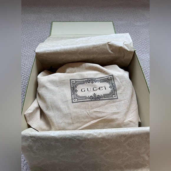 GUCCI Monogram Jumbo GG Textured Dollar Calfskin Web Belt Bag - Picture 14 of 16